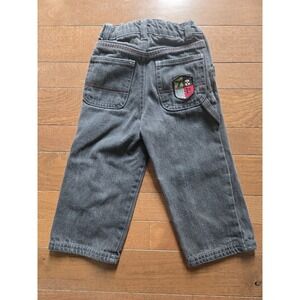 VTG Ecko Unltd Black Denim Carpenter Jeans 2T Youth Patches